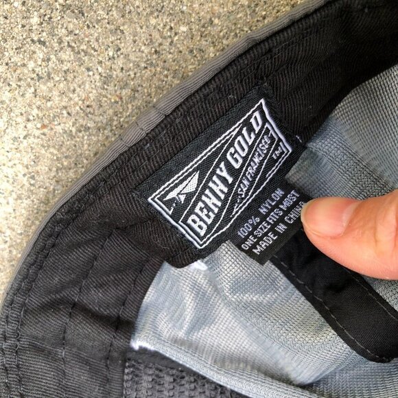 BENNY GOLD San Francisco First Class Par Avion Nylon Hat Men's Snapback Cap Grey - Picture 4 of 5